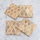 Beautiful Brown & White Pattern Wooden Coasters - Pack of 4